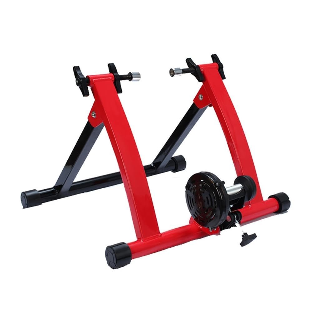 CFDZCP Bike Trainer Stand Steel Bike Turbo Trainer for Indoor Exercise, Bike Exercise Magnetic Stand, Home Fitness Tool for Riding Bike,Fitness/Speed/Exercise Training Bike, Easy to Install(Red)