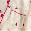 Hupohoi Big Girls Button Down Pajama Set 3pcs Short Sleeve Long Pants with Shorts Crepe Wrinkled Fabric Sleepwear Cute Patterns Nighty, Red Cherry, 12 view 3