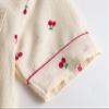 Hupohoi Big Girls Button Down Pajama Set 3pcs Short Sleeve Long Pants with Shorts Crepe Wrinkled Fabric Sleepwear Cute Patterns Nighty, Red Cherry, 12 view 4