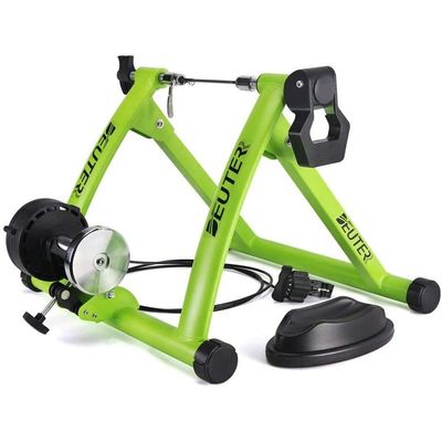 CFDZCP Bike Trainer Stand Portable Indoor Bike Trainer Stand, Foldable Turbo Bike Trainer 6 Speed Magnetic Resistance Home Training Bicycle Trainer for Tyres 26"-28" & 700C Wheel Road Bike(Green)
