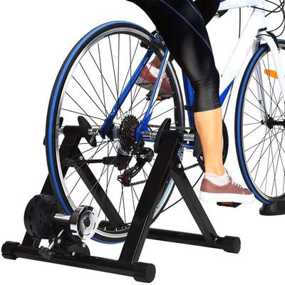 CFDZCP Bike Trainer Stand Bicycle Trainer for 26-28 in Wheel Road Bike, Indoor Riding Foldable Bike Trainer Stand with Front Wheel Support for Exercise, Training, Home Workout