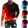 2024 Sweatshirts for Men Summer Spring Long Sleeve Crewneck Sweatshirt Casual Gradient Color Loose Pullover Shirt 2024 2024 men Red 3X view 1