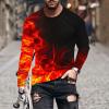 2024 Sweatshirts for Men Summer Spring Long Sleeve Crewneck Sweatshirt Casual Gradient Color Loose Pullover Shirt 2024 2024 men Red 3X view 2