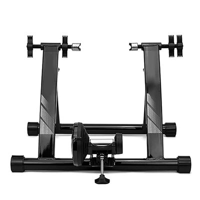 CFDZCP Bike Trainer Stand Wireless Bike Trainer for Indoor Riding, Fluid Bike Trainer Stand, Steel Bicycle Exercise Stationary Stand, Rear Wheel Quick Release DesignBlack