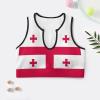 Adugen Origei Yoga Women's Performance Stretchy Georgia Flag Sports Workout Running Top Vest XL view 2