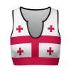 Adugen Origei Yoga Women's Performance Stretchy Georgia Flag Sports Workout Running Top Vest XL view 3