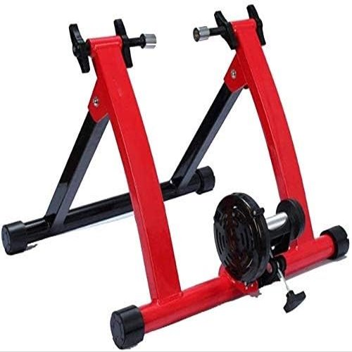 CFDZCP Bike Trainer Stand Fluid Bike Trainer Stand Bike Turbo Trainer Magnetic Cycling Stand, Heavy Duty Stable Bike Stationary Riding Stand Supports Bicycle Trainer(Red)