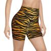 AIMASTZ Tiger Skin Black Gold Women's High Waist Yoga Shorts Biker Shorts Workout Athletic Running Hiking Gym L view 2