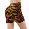 AIMASTZ Tiger Skin Black Gold Women's High Waist Yoga Shorts Biker Shorts Workout Athletic Running Hiking Gym L view 3