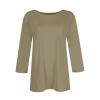3/4 Sleeve Tops for Women Summer Ladies Length Womens Sleeves Women's Elbow Tee Shirts Casual Cotton view 4