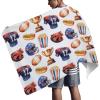Pynnlts American Football Sports Hot Dog Popcorn Beach Towels Quick Dry Rugby Game Pool Towel for Men Boys Ball Fans Gift Bath Towels for Beach Pool Yoga Gym Sauna Travel Spa 59x30 inch view 2