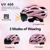 AIDY-PRO Kids Bike Helmet Girls Bike Helmet with Goggles, Adjustable Youth Bikes Helmets, Bicycle Cycling Roller Skating Skateboard Helmet for Boys Girls view 2
