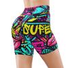 AIMASTZ Graffiti Style Women's High Waist Yoga Shorts Biker Shorts Workout Athletic Running Hiking Gym M view 3