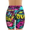 AIMASTZ Graffiti Style Women's High Waist Yoga Shorts Biker Shorts Workout Athletic Running Hiking Gym M view 4