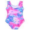 Domusgo Gymnastics Leotards for Girls 8-9 Years Old Blue Rose Sparkly One Piece Tumbling Outfits view 2