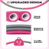 Phobby Weighted Exercise Hoop for Adults, 2.2lb Detachable Fitness Hoop, Adjustable Hoops with Jump Rope, Tape Measure and Carry Bag, Home Gym Workout (Pink Grey) view 2