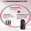 Phobby Weighted Exercise Hoop for Adults, 2.2lb Detachable Fitness Hoop, Adjustable Hoops with Jump Rope, Tape Measure and Carry Bag, Home Gym Workout (Pink Grey) view 3
