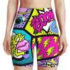 AIMASTZ Fashion Cool Comics 90s Art Women's High Waist Yoga Shorts Biker Shorts Workout Athletic Running Hiking Gym XL view 1