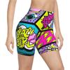 AIMASTZ Fashion Cool Comics 90s Art Women's High Waist Yoga Shorts Biker Shorts Workout Athletic Running Hiking Gym XL view 2