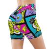 AIMASTZ Fashion Cool Comics 90s Art Women's High Waist Yoga Shorts Biker Shorts Workout Athletic Running Hiking Gym XL view 3
