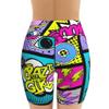 AIMASTZ Fashion Cool Comics 90s Art Women's High Waist Yoga Shorts Biker Shorts Workout Athletic Running Hiking Gym XL view 4