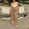 PINSPARK Baggy Wide Leg Sweatpants for Women Casual Pant Straight Leg Pants with Pocket and Drawstring Moon Gray S view 2