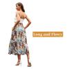 Abaadlw Maxi Skirts for Women with Pockets Long Midi Length Casual Skirt Brown Floral view 2