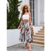 Abaadlw Maxi Skirts for Women with Pockets Long Midi Length Casual Skirt Brown Floral view 3