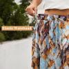Abaadlw Maxi Skirts for Women with Pockets Long Midi Length Casual Skirt Brown Floral view 4