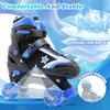 SMOOJOY Kids Roller Skates for Boys and Girls with Light-Up Wheels 4 Size Adjustable Blue Skates Shoes for Youth Ages 3-12 Years Children's Birthday Gift Beginners Rollerskates view 3