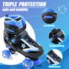 SMOOJOY Kids Roller Skates for Boys and Girls with Light-Up Wheels 4 Size Adjustable Blue Skates Shoes for Youth Ages 3-12 Years Children's Birthday Gift Beginners Rollerskates view 4