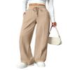 PINSPARK Womens Wide Leg Sweatpants High Waisted Baggy Long Pants Drawstring Open Bottom Sweatpants with Pocket Moon Gray M view 1