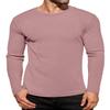 Ekouaer Men's Long Sleeve Shirts Ribbed Pullover Sweater Sim Fit Thermal Tops Crew Neck Stretchy Undershirts Pink XXL view 1