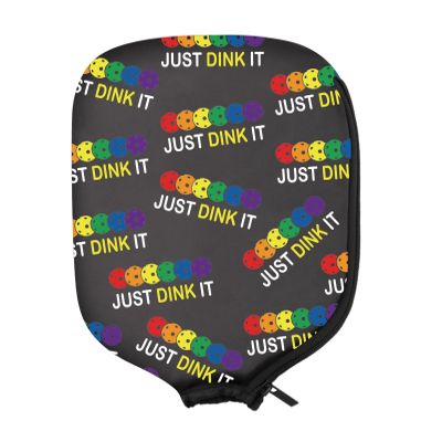 PWHAOO 2PC Pickleball Paddle Covers Funny Pickleball Paddle Pouch Gift Impeccable Gift For Pickleball Players & Fans (JUST DINK IT Paddle)