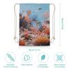 DJUETRUI Drawstring Bags Drawstring Backpack Coral Reef Sports Gym Bag for Women Men Sports Sackpack view 2