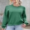 Dokotoo Womens Oversized Sweaters Crew Neck Solid Color Casual Loose Knitted Crop Tops Cute Chunky Knit Sweaters Fall Clothes for Women 2025 Dark Green X-Large view 3