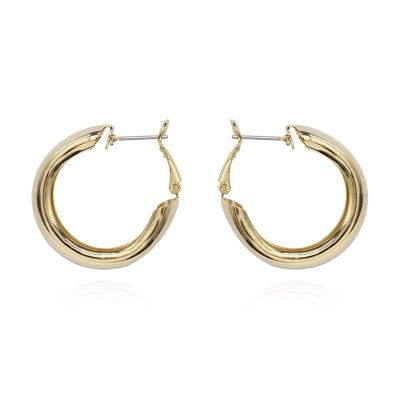 MFQLL Women's Simple Ear Clips Copper Plated 14K Circle Ear Clips Earrings Earrings(Golden-3.0)