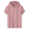NineFit Basics Men's Shirts Short Sleeve Athletic Hoodies Workout Shirts Lightweight Sweatshirts Pullover Sport Hoody Fashion Shirts Pink, 4X-Large view 1