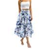 Abaadlw Maxi Skirts for Women with Pockets Summer 2025 Blue White view 1