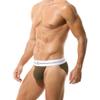 BANGWEAR Retro Tanga Brief 100% Rib Cotton Men's Briefs 2'' Waistband Elastic Band Mens Underwear Khaki view 3