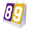 Colaxi Multi Sports Scoreboard Table Score Flipper 2 Digits Score Keeper Flip Number Score Board for Team Games Tennis Ball Football, Purple and Yellow view 2