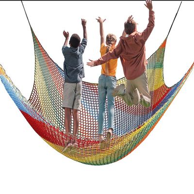 Double Layers Safety Net for Kids Playground Play, Outdoor Climbing Game Protection Net, Cargo Net, Heavy Duty Fence Netting for Balcony Stairway, for Tree (Size:6.5x22.9FT(2x7M),Color:Multicolor)