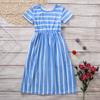 NineFit Basics Little Girls Dresses Flutter Short Sleeve Summer Dress Toddler Girl Dress for 2 to 7 Years Old (Blue-b, 11-12 Years) view 3