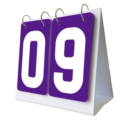 Aosekaa Manual Sports Scoreboard,Table Score Flipper, 2 Digits Portable Scoring Board, Score Counter Flip, Number Score Board for Basketball/Baseball/Volleyball/Soccer/Team Games, Purple