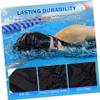 KICHOUSE 2pcs Pleated Fabric Swim Caps for Men and Women Elastic Swimming Hats for Hair Polyester Swim Caps Black and Lake view 3