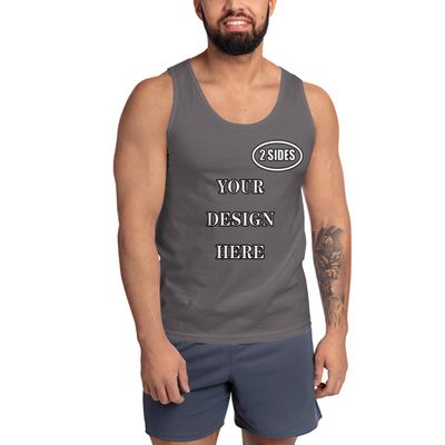 NineFit Basics Custom Shirts Custom Mens Tank Top Personalized Sleeveless Tops for Men Ultra Soft t Shirts Grey, Small