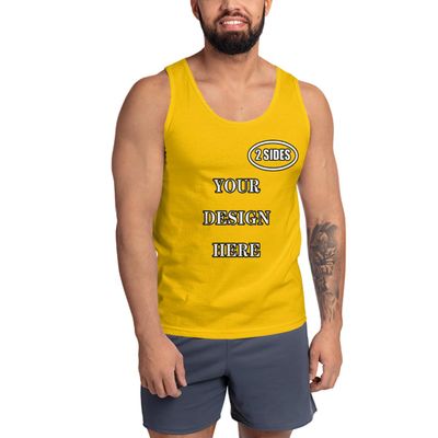NineFit Basics Custom Shirts Custom Mens Tank Top Personalized Tank Tops with Logo Name Photo Customized t Shirts for Men Custom Gifts Deep Yellow, X-Large