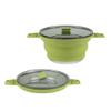 Restaurantware-Hi Tek 2.5 Liter Collapsible Camping Pot, 20 Portable Cook Pots - With Lid, Stainless Steel Bottom, Silicone Camping Cookware, For Travel Or Outdoor Hiking- Restaurantware view 1