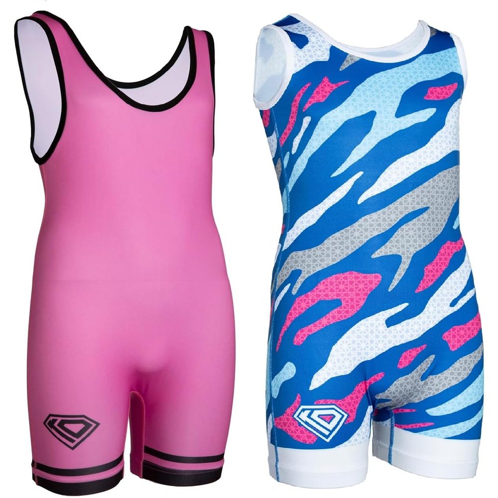 KO Sports Gear - Unisex Wrestling Singlet 2 Pack - Comfortable & Breathable, 4 Way Stretch (Adult Medium)