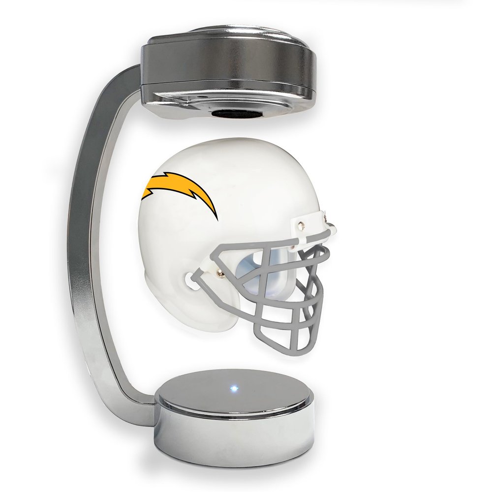 Pegasus Sports NFL Los Angeles Chargers Mini Throwback Hover Helmet, Team Color and Silver Stand